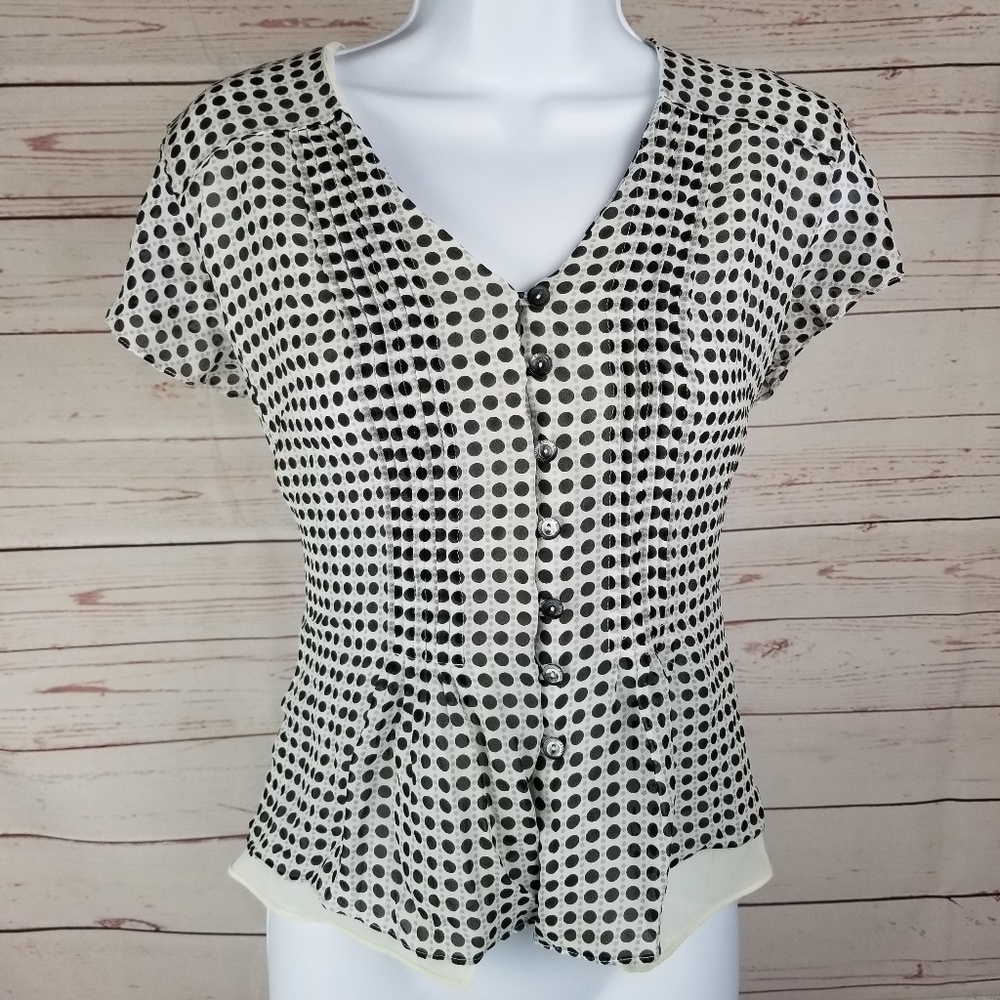 Jones New York Collection Peplum Flare 10 Silk Top